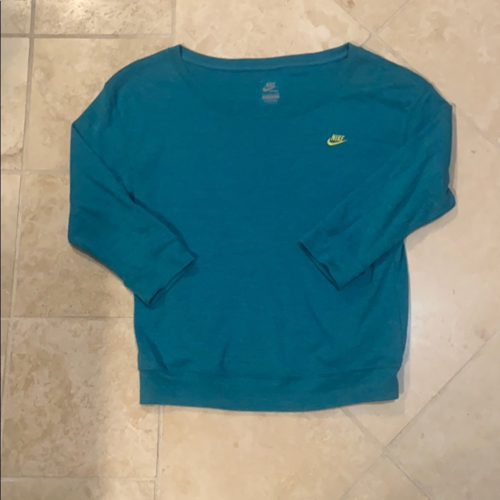 NIKE teal 3/4 sweatshirt